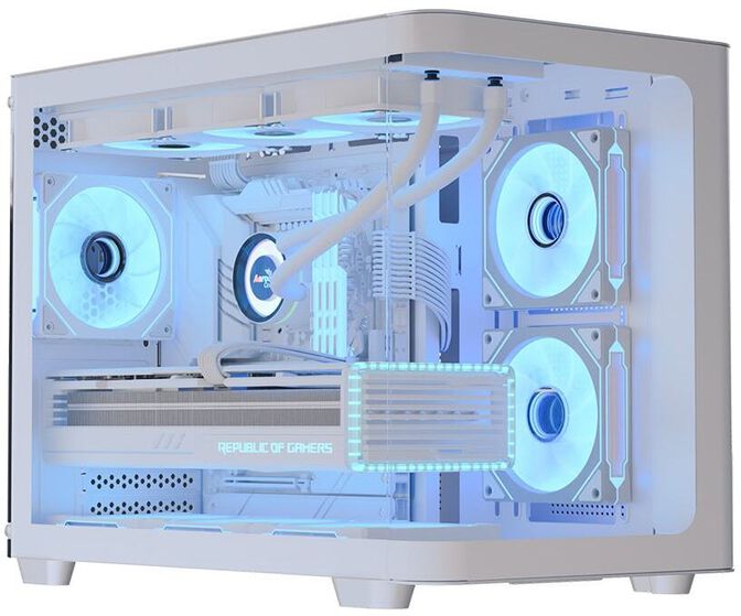 Caja Micro-ATX Aerocool P300C ARGB Vidrio Templado Blanco image number 0