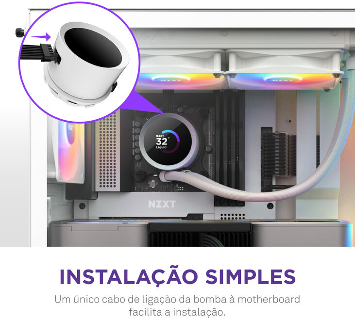 Kit de Refrigeración Líquida CPU NZXT Kraken 280 RGB Blanco image number 8