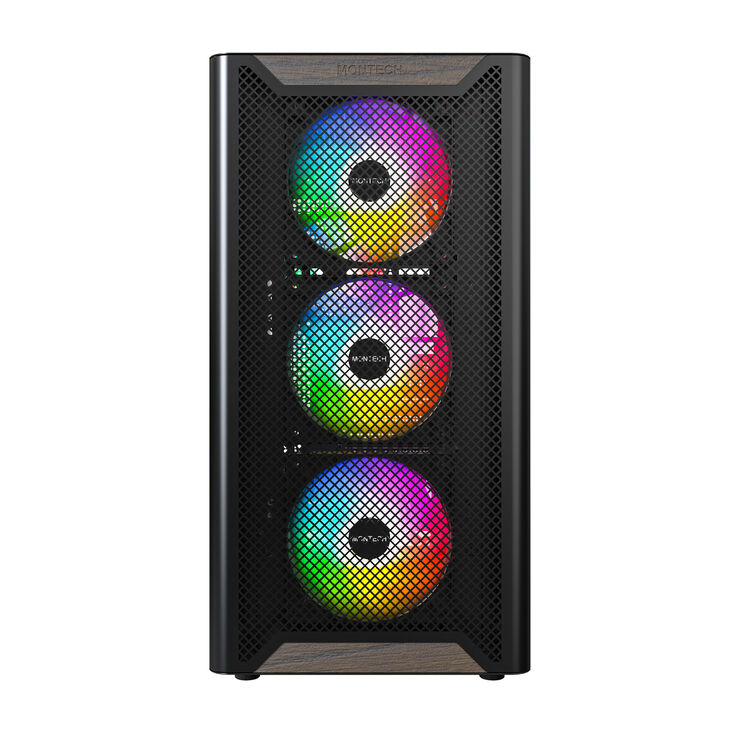 Caja ATX Montech XR RGB Vidrio Templado Negro/Madera image number 1