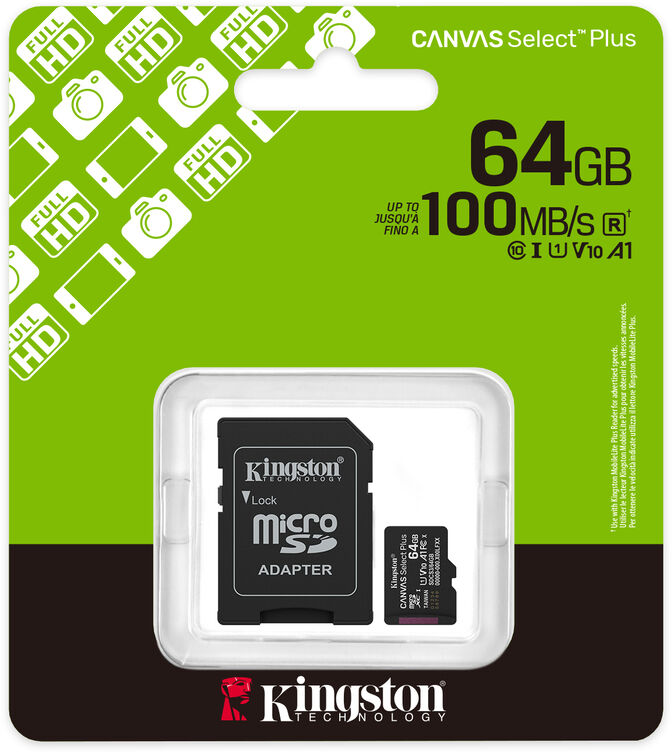 Tarjeta de Memoria Kingston Canvas Select Plus Gen3 MicroSDHC UHS-I A1 64GB image number 4