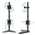 Soporte de Mesa Gaming Tabletop Tooq Doble (Vertical) Tilt e Altura Ajustable 17" a 32" Max. 9kg Negro image number null