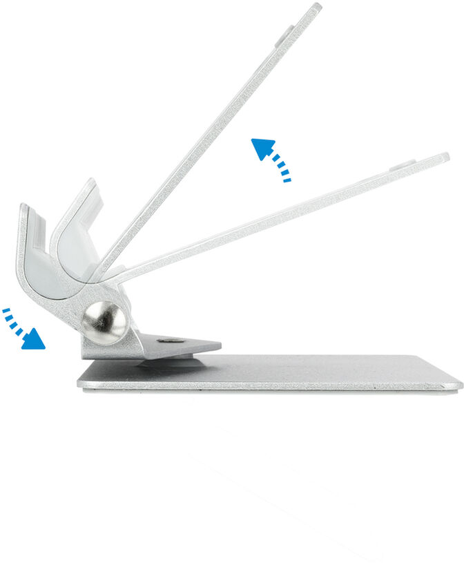 Soporte Mesa Tooq Ajustable y GiRat&oacute;nrio para Smarphone/Tablet Plata image number 3