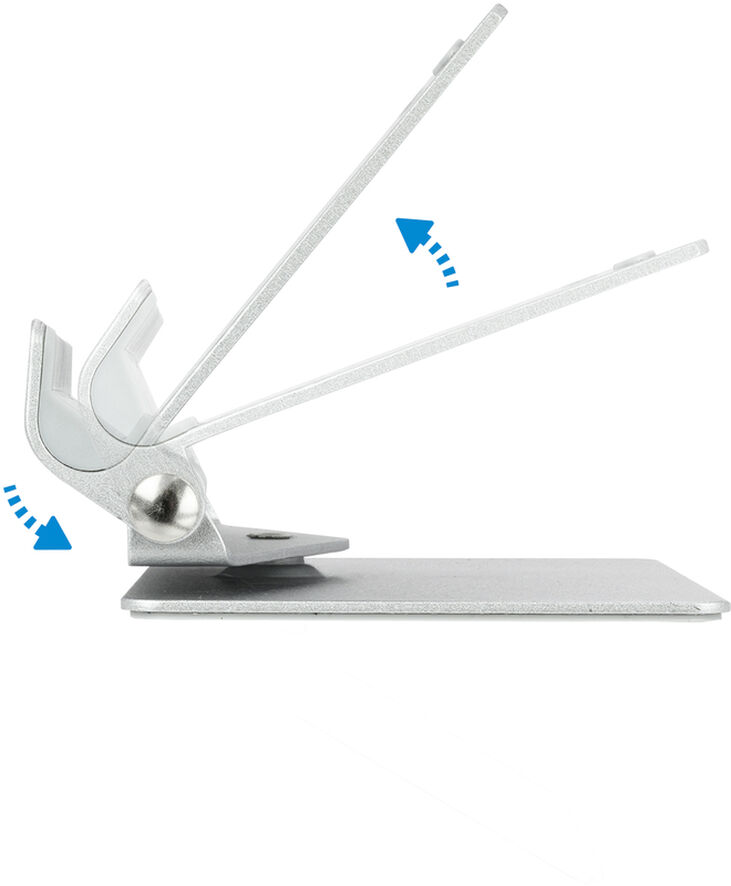 Soporte Mesa Tooq Ajustable y GiRatónrio para Smarphone/Tablet Plata image number 3