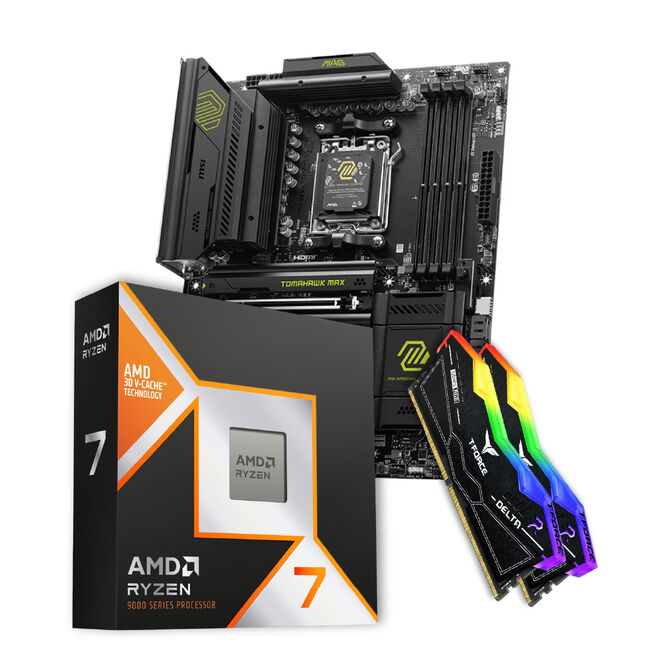 Bundle CPU Ryzen 7 9800X3D + Placa Base MSI MAG B850 + Team Group Kit 32GB (2 x 16GB) DDR5 6000MHz image number 0