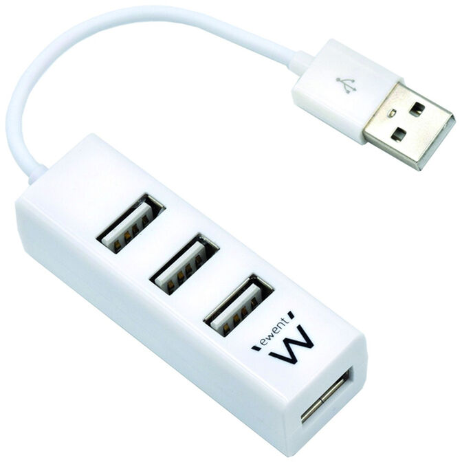 Hub USB Ewent 4 Portas USB 2.0 Blanco image number 0