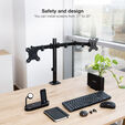Soporte de Mesa Tooq Duplo 17" a 27" Max. 8kg/Monitor Negro image number null