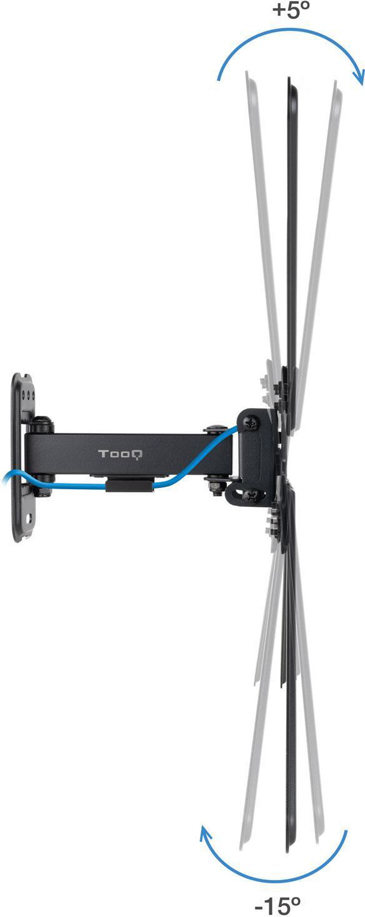 Soporte de Pared Tooq Tilt e Giratónrio 13" a 55" 67-199 mm Max. 25kg Negro image number 2