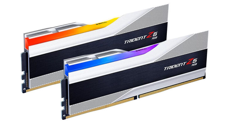G.Skill Kit 32GB (2 x 16GB) DDR5 6000MHz Trident Z5 RGB CL40 Silver- F5-6000J4040F16GX2-TZ5RS image number 1