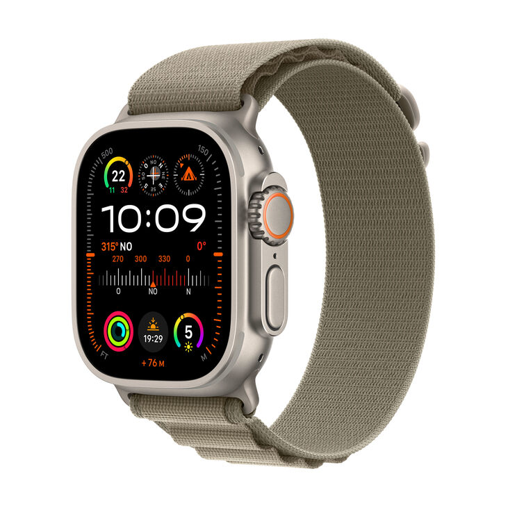Smartwatch Apple Watch Ultra 2 GPS + Cellular, 49mm Titanium Case con Olive Alpine Loop Small image number 0
