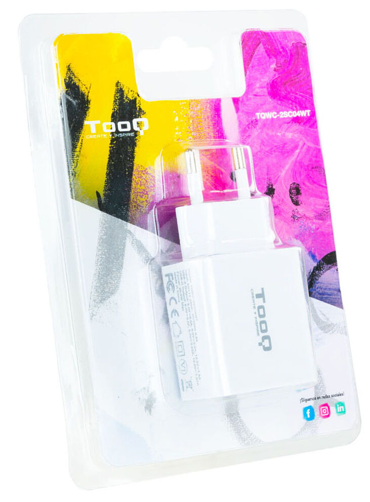 Cargador Tooq USB-C QC 3.0 (20W) + USB-A QC 3.0 (18W) image number 2