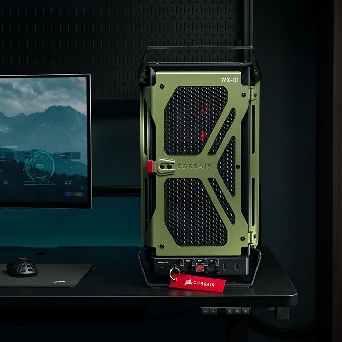 Torre E-ATX Corsair WARTHOG Perfomance Mil Green Cristal Templado image number 20