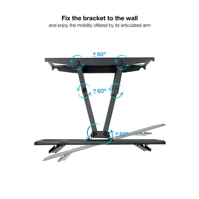 Soporte de Pared Tooq Inclinable 6 Pivotes 32" a 70" M&aacute;x. 40kg Negro image number 6