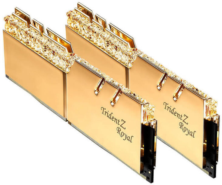 G.Skill Kit 16GB (2 X 8GB) DDR4 3600MHz Trident Z Royal RGB Gold CL18 image number 0