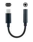 Cable Conversor de Audio NanoCable USB-C/M - Jack 3.5/F 11 CM Negro image number null