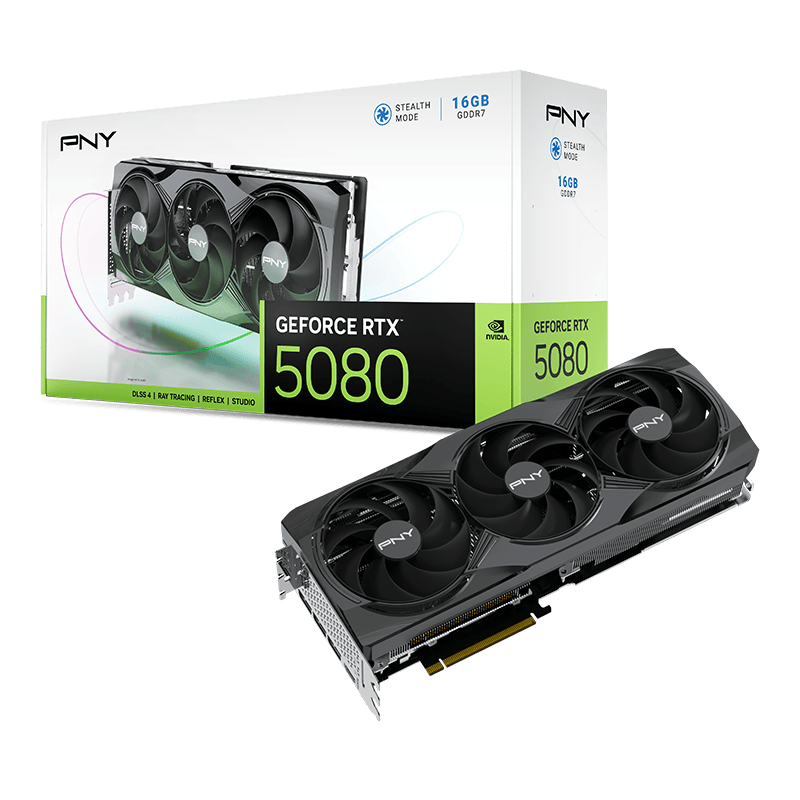 Tarjeta Gr&aacute;fica PNY GeForce&reg; RTX 5080 Gaming Triple Fan 16GB GDDR7 DLSS3