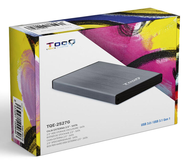 Caja Externa HDD Tooq 2.5" SATA (9,5mm) - USB 3.0/3.1 Gen 1 Gris Metalizado image number 5