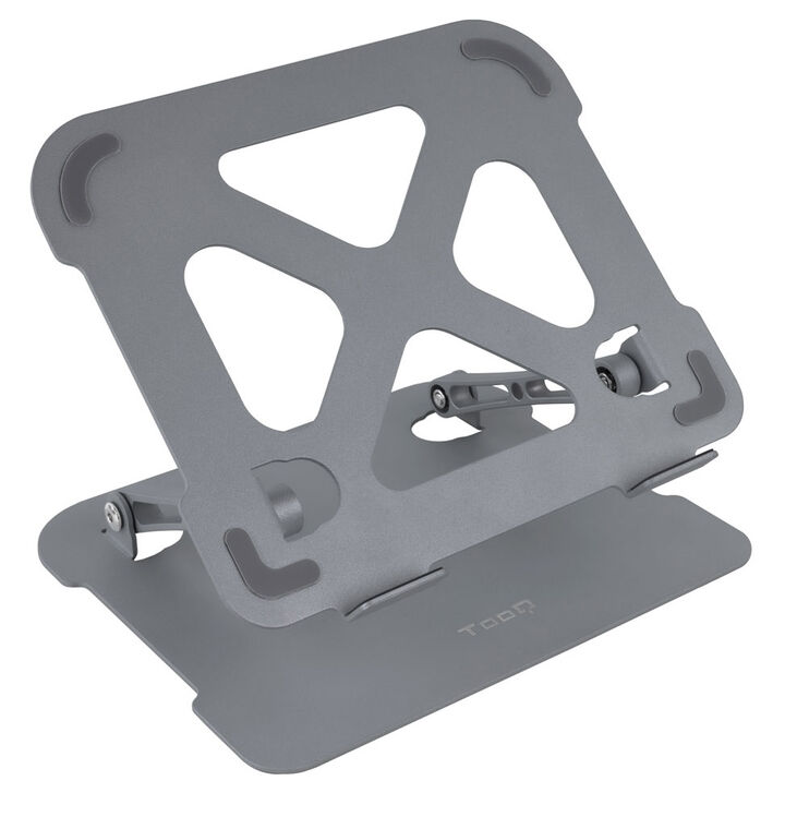 Soporte Elevatório Tooq para Portátiles Ergonómico Ajustable Gris image number 0
