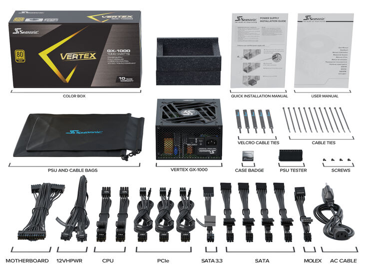 Fuente Modular Seasonic Vertex GX 1000W 80+ Gold image number 5