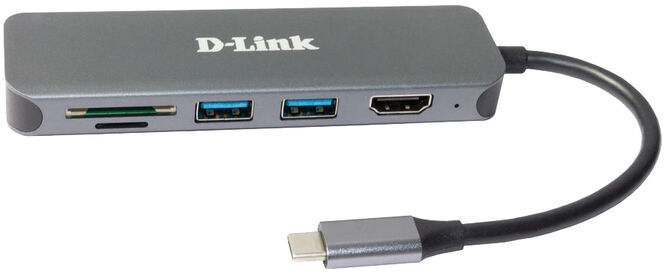 HUB USB D-Link USB-C Macho > 2 x USB 3.0 (SS) + 1 x HDMI (4K Ready) + 1 x USB-C (PD60W) + Leitor de Cart&otilde;es image number 1