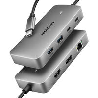 HUB AXAGON HMC-CUB83X2 1x HDMI + 1x DP + 2x USB-A + 1x USB-C + PD 100W, USB-C cable 15 cm