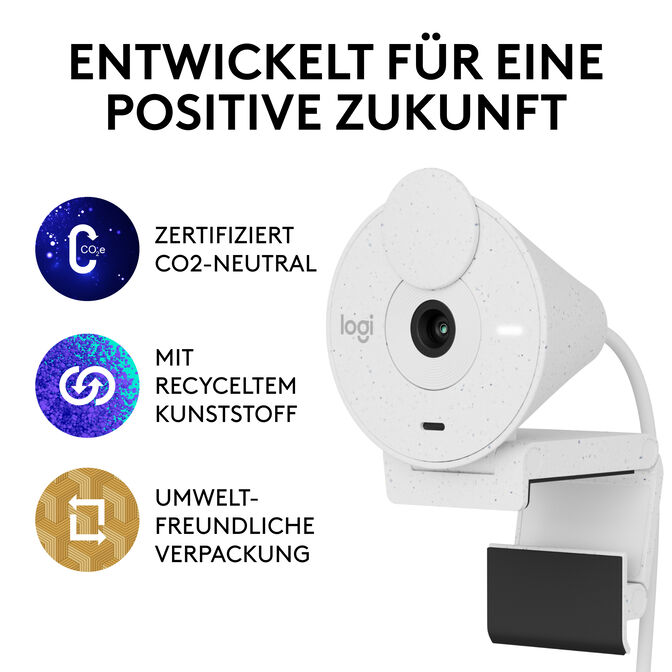 Webcam Logitech Brio 300 Full HD 1080p USB Type-C Blanca image number 21
