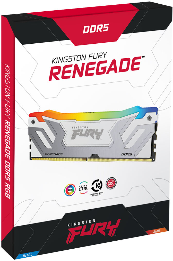 Kingston Kit 48GB (2 x 24GB) DDR5 CU-DIMM 8400MHz FURY Renegade RGB White CL40 image number 4