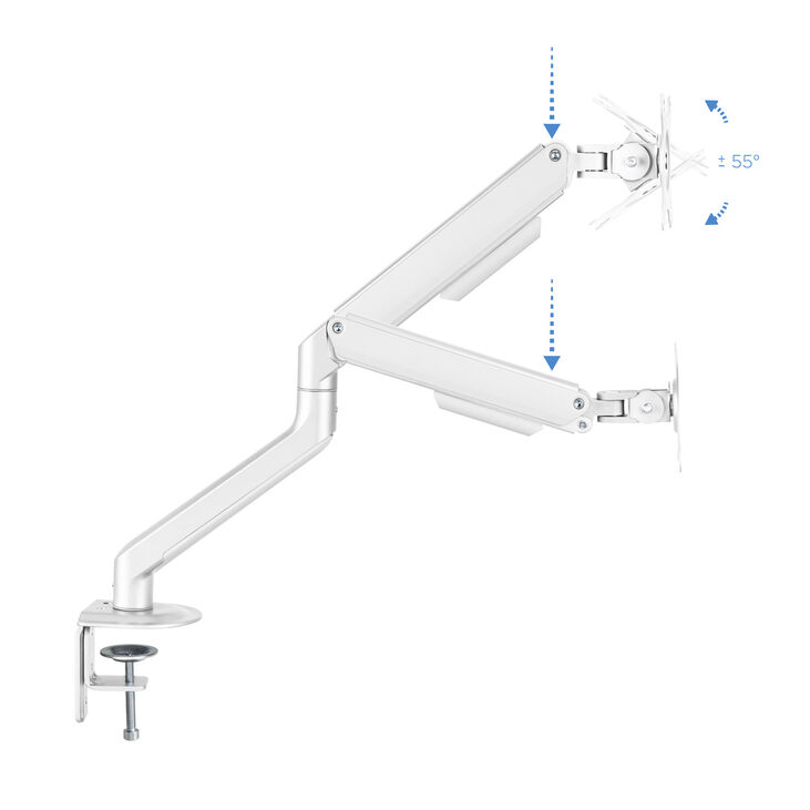 Soporte de Mesa Tooq Tilt e GiRatónrio c/mola 17" a 32" Max. 9Kg Blanco image number 1