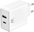 Cargador Ewent EW1328 USB-C/USB-A 45W QC 3.0 GaN Blanco image number null