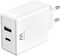 Cargador Ewent EW1328 USB-C/USB-A 45W QC 3.0 GaN Blanco