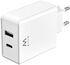 Cargador Ewent EW1328 USB-C/USB-A 45W QC 3.0 GaN Blanco image number null