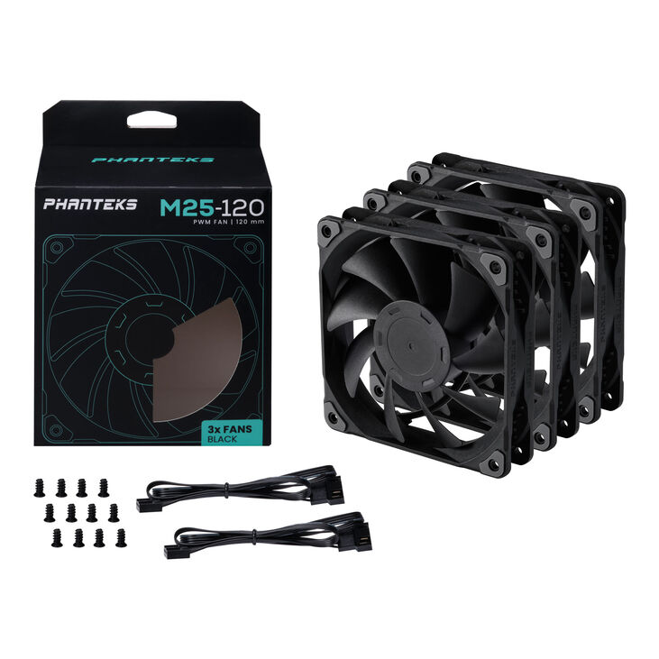 Ventilador Phanteks M25 PWM Negra Pack 3- 120mm image number 1
