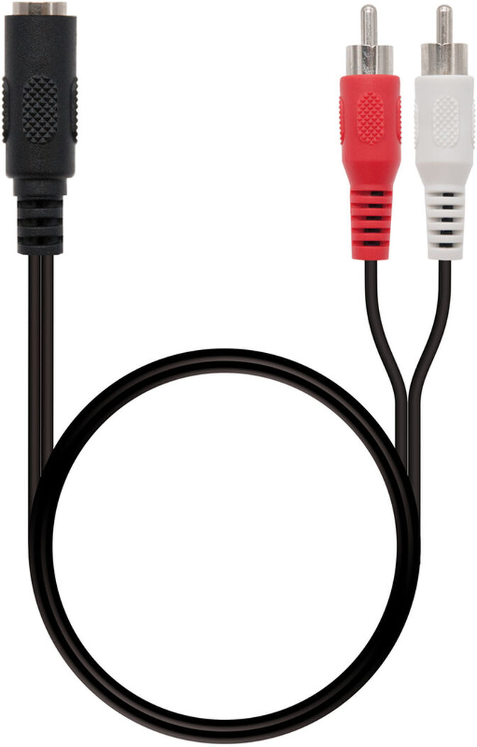Cable de Divis&atilde;o Audio NanoCable Jack 3,5/F - 2x RCA/M 1.5 M Negro image number 0