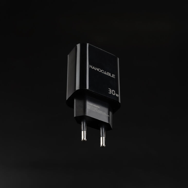 Cargador Nanocable USB-C/PD + USB-A/QC 30W Negro image number 1