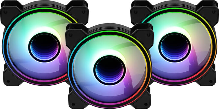 Ventilador Aerocool Mirage 12 ARGB Pro Negro 120mm (Pack 3) image number 3