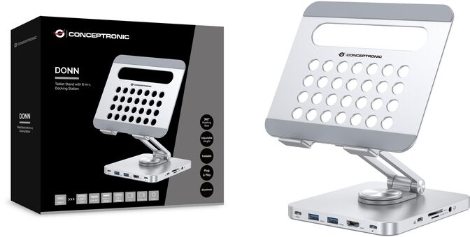 Base Conceptronic 8-in-1 para Tablet USB 3.2 Gen 1 Docking Sation image number 2