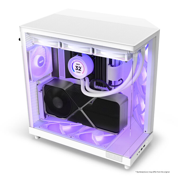 Torre ATX NZXT H6 Flow RGB Blanca Cristal Templado image number 14