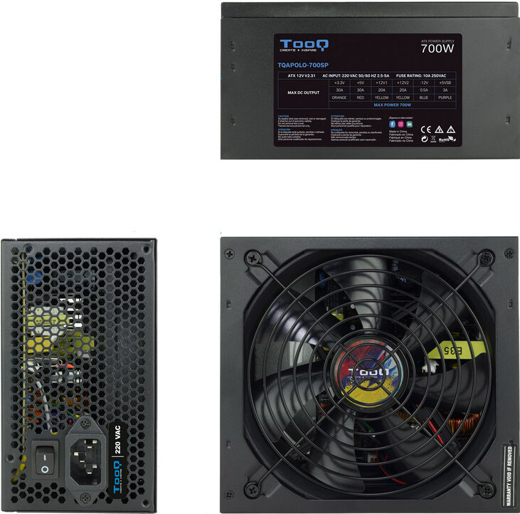 Fuente Alimentación Tooq 700W PFC Activo image number 3