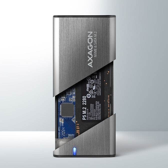 Caja Externa AXAGON EEM2-SG2 RAW BOX para SSDs M.2 USB-C 3.2 Gen 2 Silver image number 3
