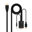Cable Conversor Nanocable HDMI > VGA + Jack 3.5 + USB-A 1.8M Negro image number null
