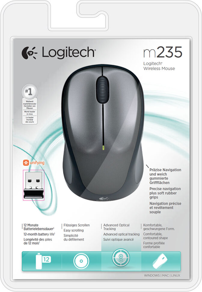 Rat&oacute;n Logitech M235 Wireless Cinza/Negro image number 4