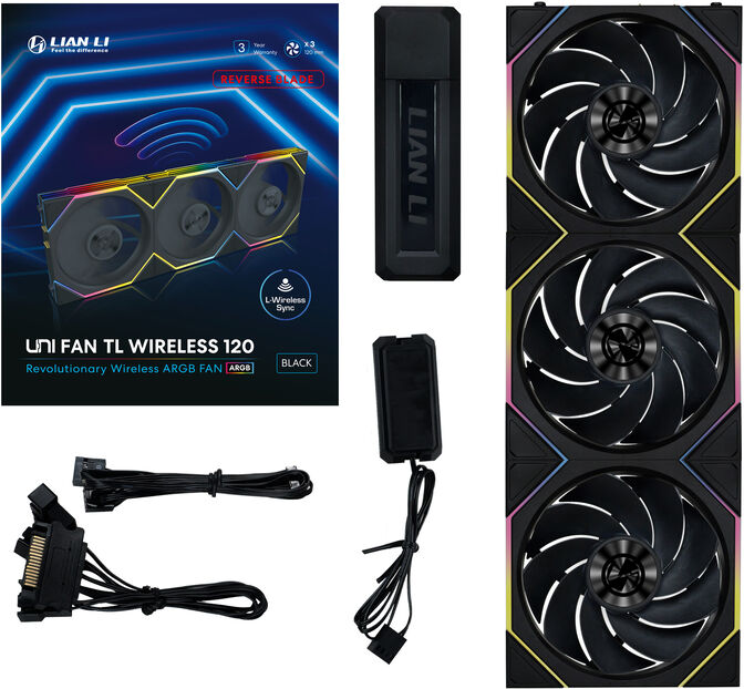 Ventilador Lian Li UNI FAN TL120 RGB Wireless Reverse PWM Negro 120mm (Pack 3) image number 8