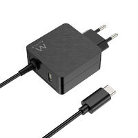 Cargador de Portátil Ewent USB-C + 1-Puerta USB-A PD 45W Negro