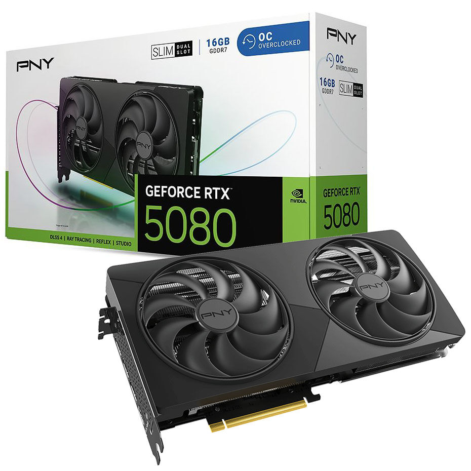 Tarjeta Gr&aacute;fica PNY GeForce&reg; RTX 5080 SFF Slim DF OC 16GB GDDR7 DLSS4