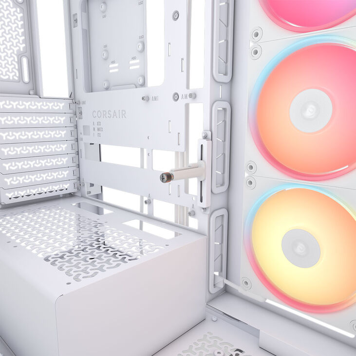 Torre E-ATX Corsair 3500X LXR Link RGB Blanco Cristal Templado image number 11