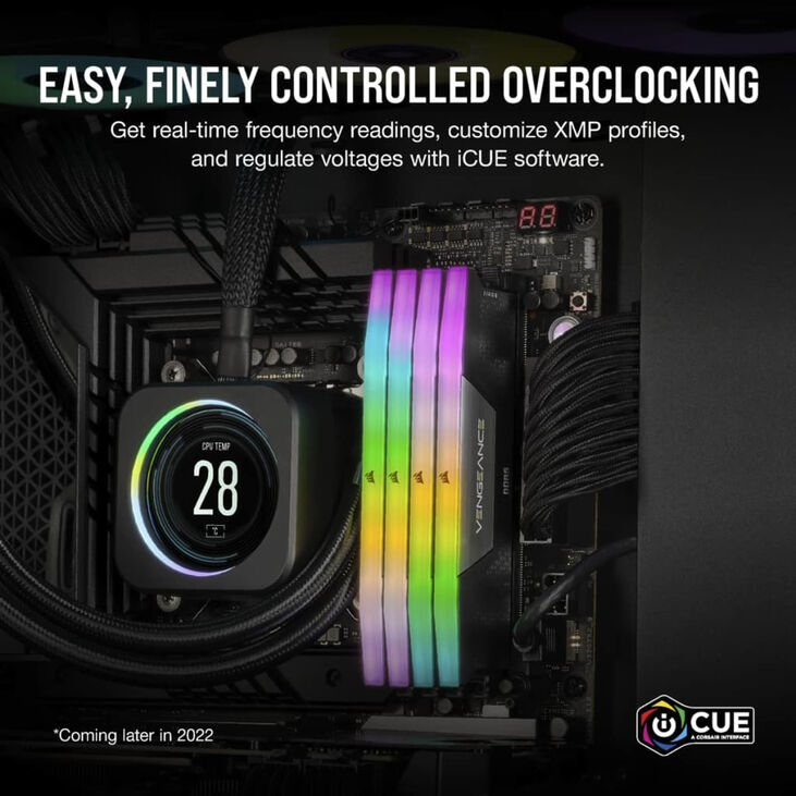Corsair Kit 48GB (2 x 24GB) DDR5 7200MHz Vengeance RGB Black CL36 image number 8