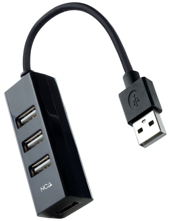 Hub USB 2.0 NanoCable 4x USB 2.0 USB-A/M-USB 2.0/F 15 CM Negro image number 0