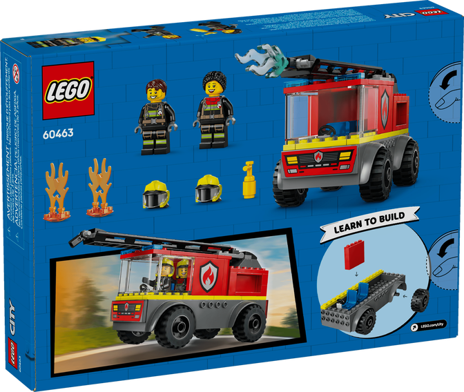 LEGO City: Cami&oacute;n de Bomberos con Escalera, 82 Piezas (60463) image number 1