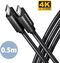 Cable de cargamento AXAGON BUCM32-CM05AB USB-C  <-> USB-C 3.2 Gen 2, 1m, PD 100W, 5A, 4K HD, ALU, braid, Negro