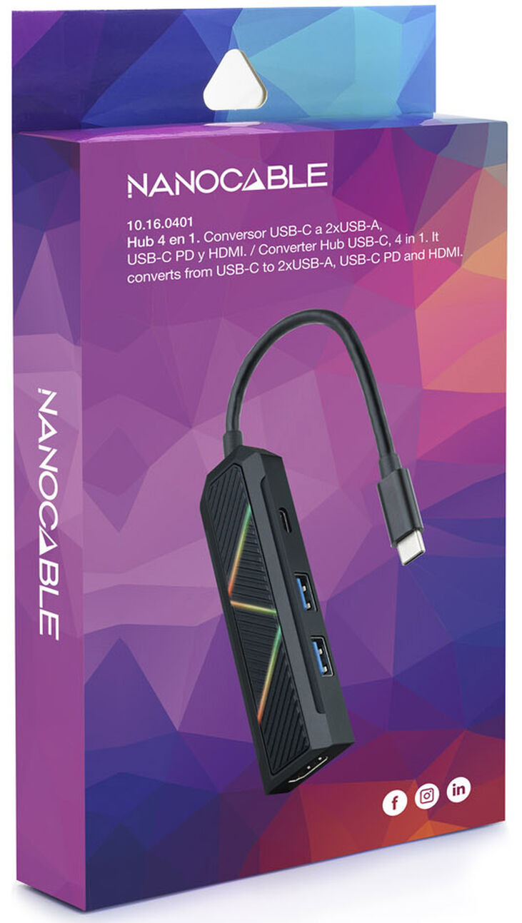 Hub USB-C NanoCable 2x USB-A / USB-C PD 3.0 (100W) / HDMI image number 3