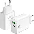 Cargador Ewent USB-C/USB-A 30W QC 3.0 Blanco image number null